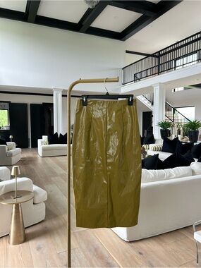SHEIN Olive Green Faux Leather Pencil Skirt